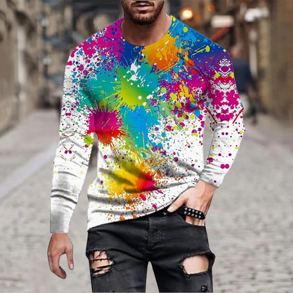 3D Printing Custom - Men Rainbow Paint Splash 3D Printed