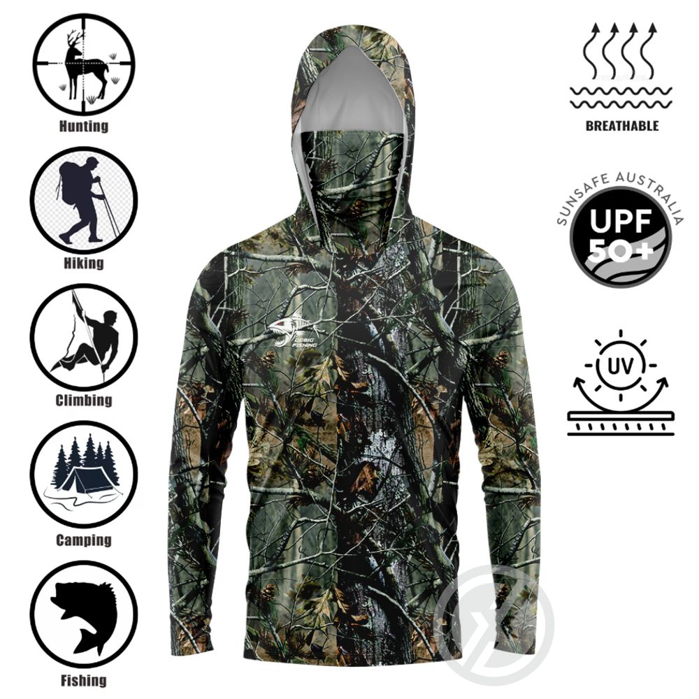 3D Printing Lure - UPF50+ Hooded Fishing Shirt Built‑in Face