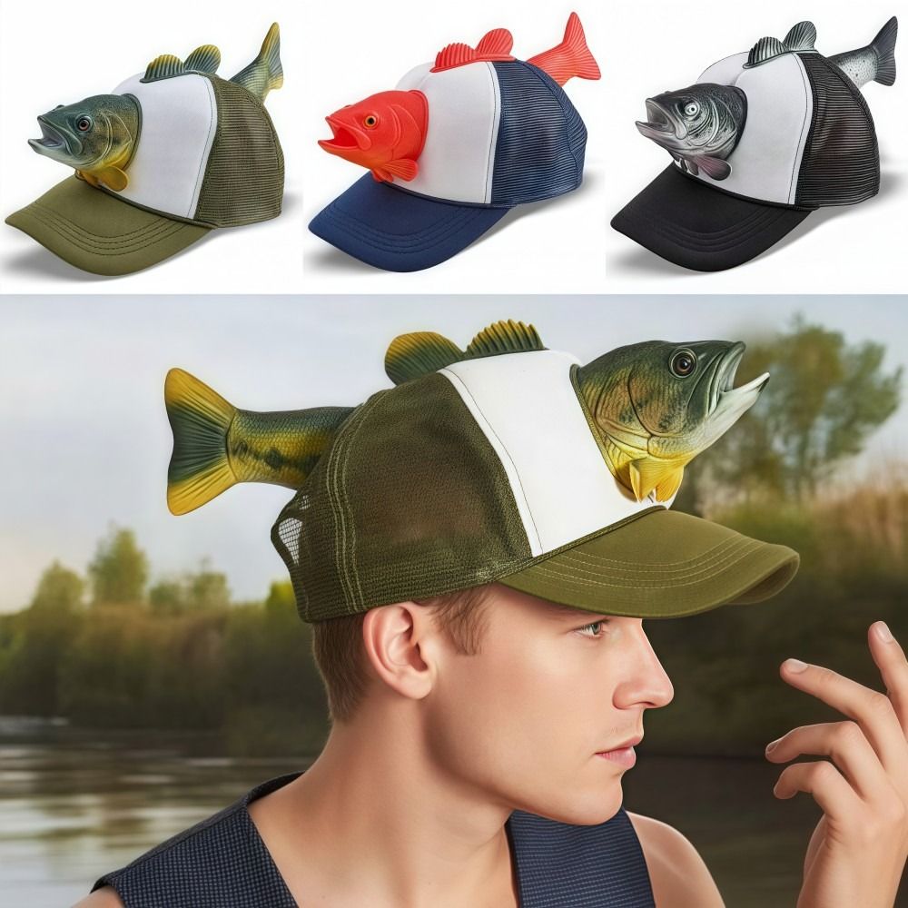 3D Printing Lure - Funny 3D Fish Animal Trucker Hat