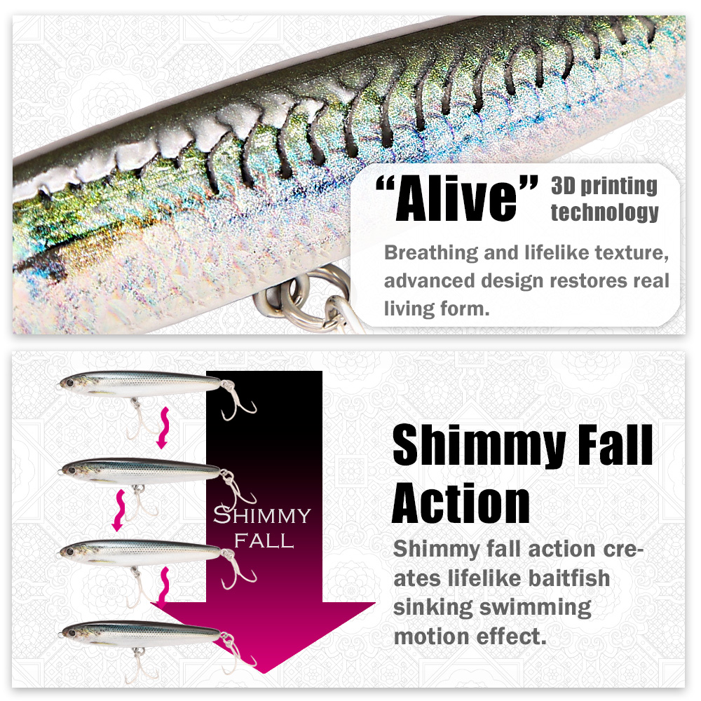 B&U Sinking Pencil Fishing Lur - 3D Printing Lure recension och pris