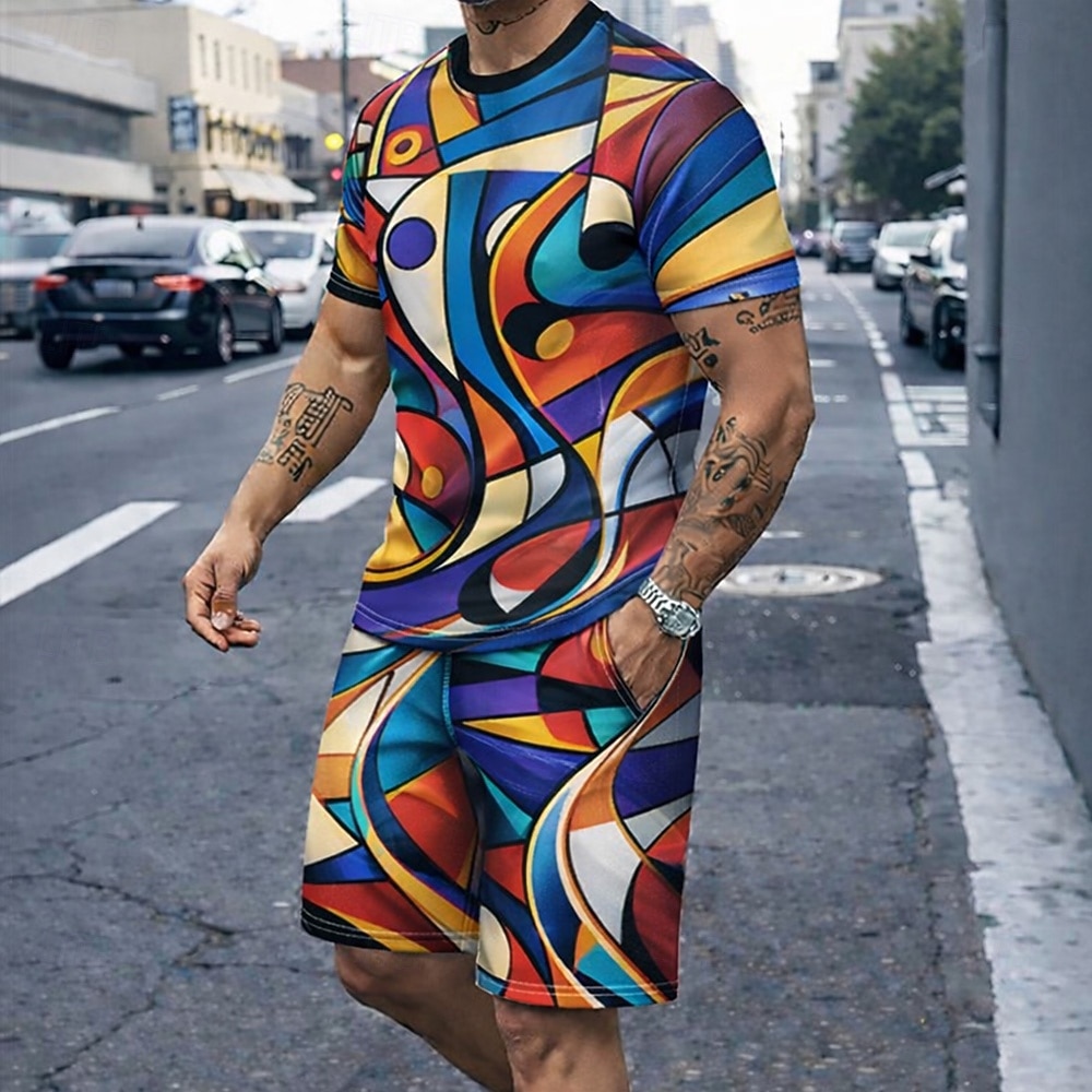 Men's 2pcs Tees Sets Summer To - 3D Printing Custom recension och pris