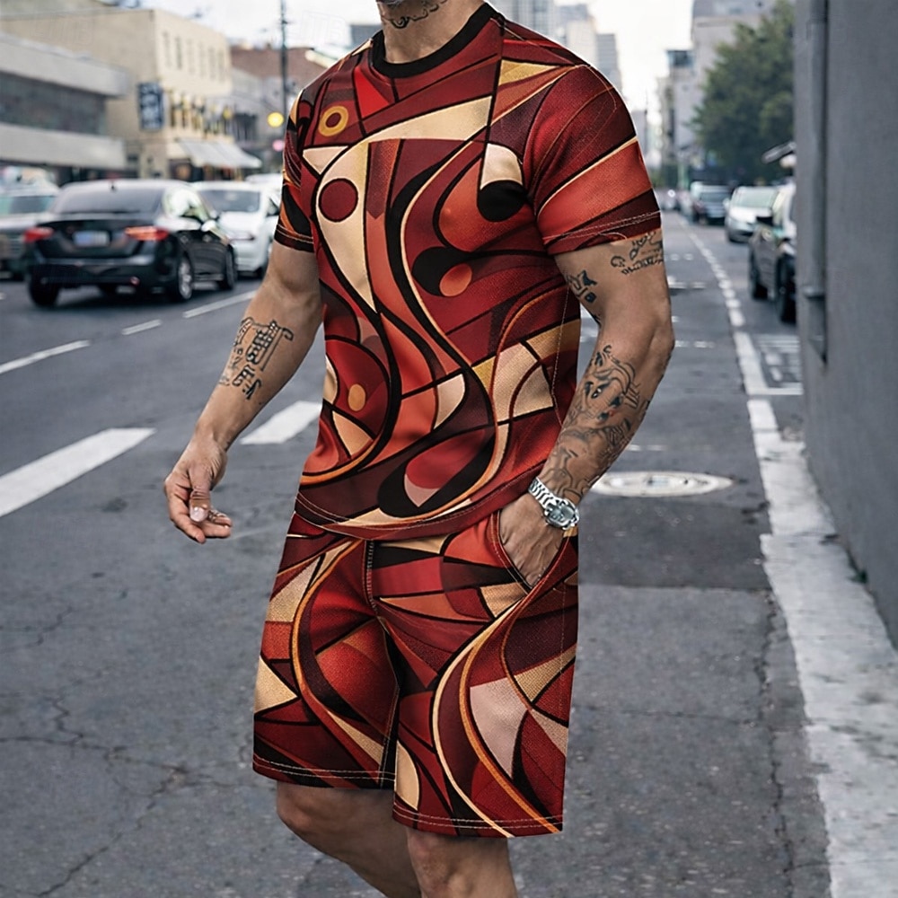 Men's 2pcs Tees Sets Summer To - 3D Printing Custom recension och pris