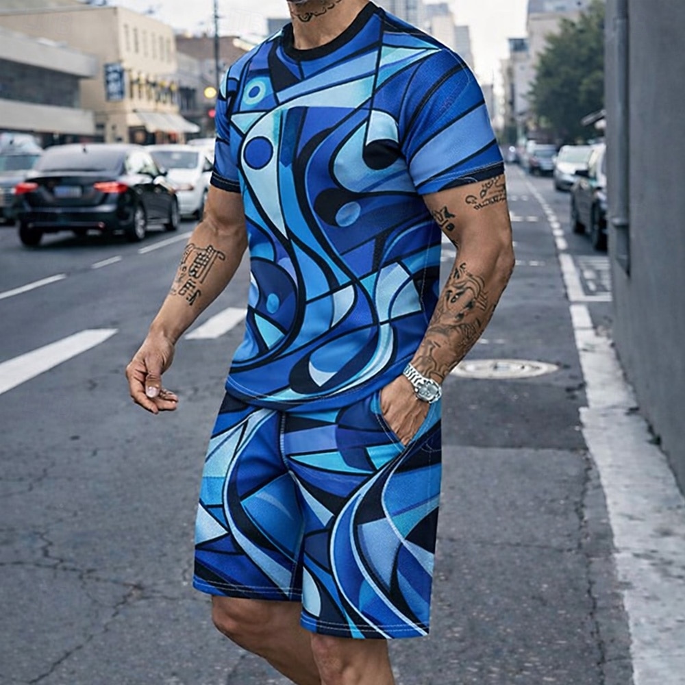 Men's 2pcs Tees Sets Summer To - 3D Printing Custom recension och pris